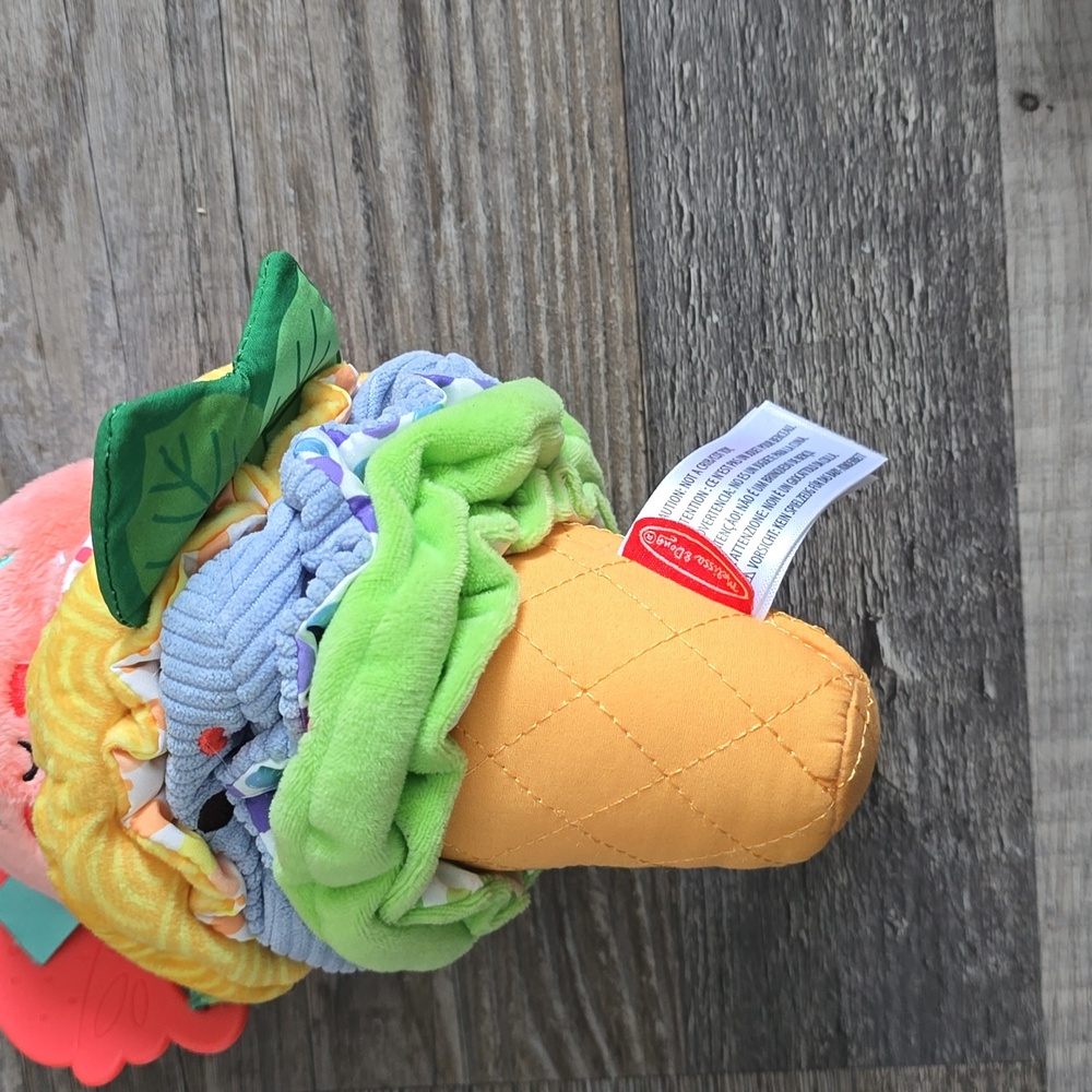 Melissa & Doug Ice Cream Cone Plush Toy - Orange and Green - Picture 3 of 7